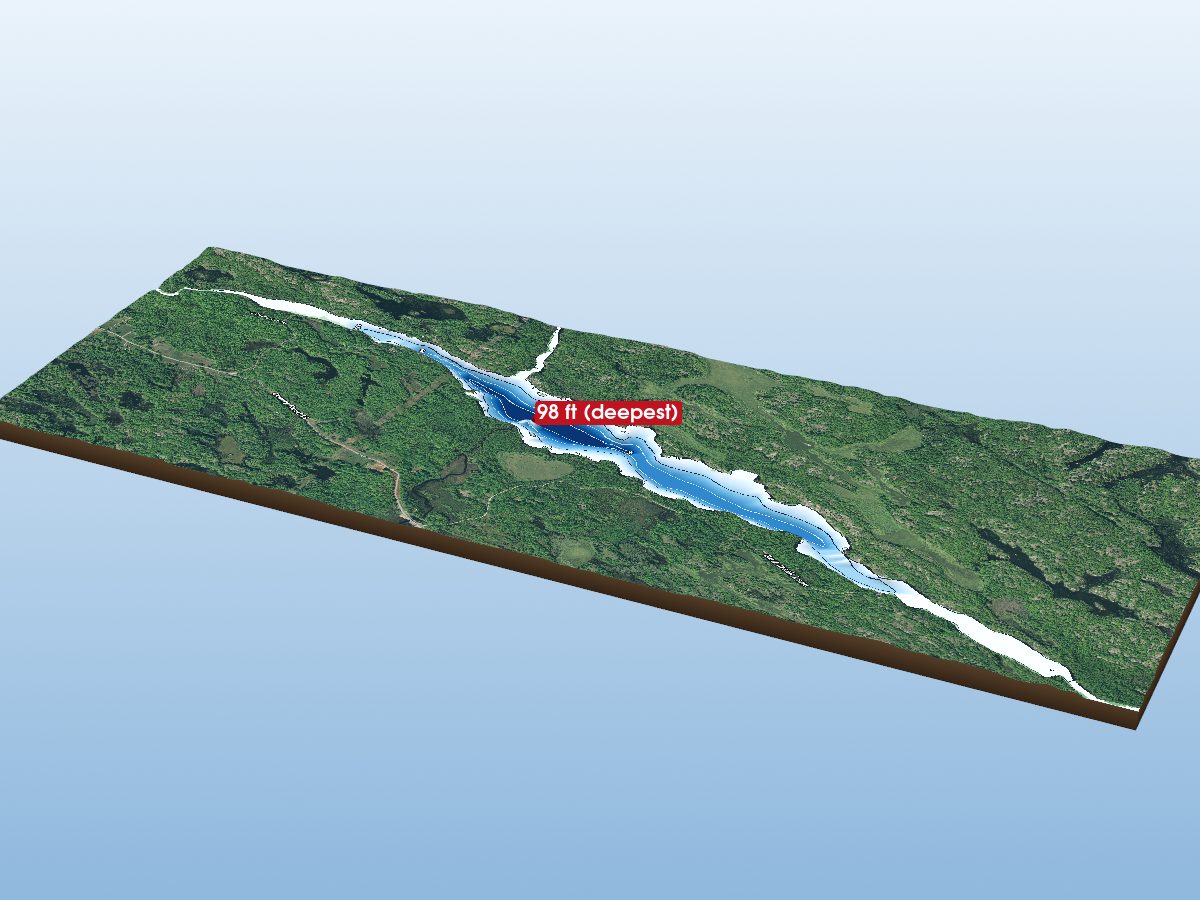 Depth map of Sheffield Long Lake