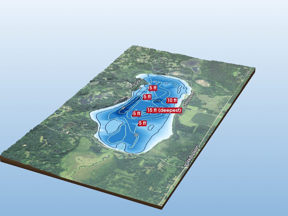 Depth map of Shell Lake