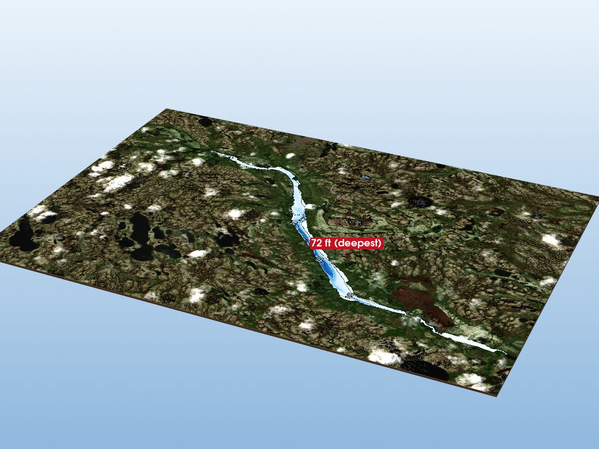 Depth map of Shellbrook Lake