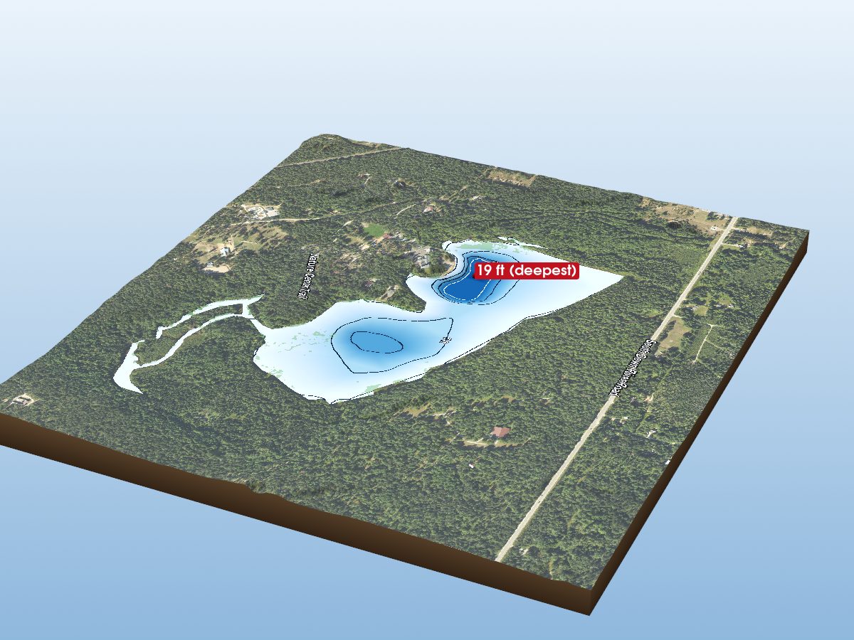 Depth map of Shellenbarger Lake