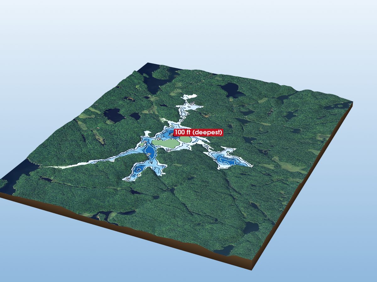 Depth map of Sherborne Lake