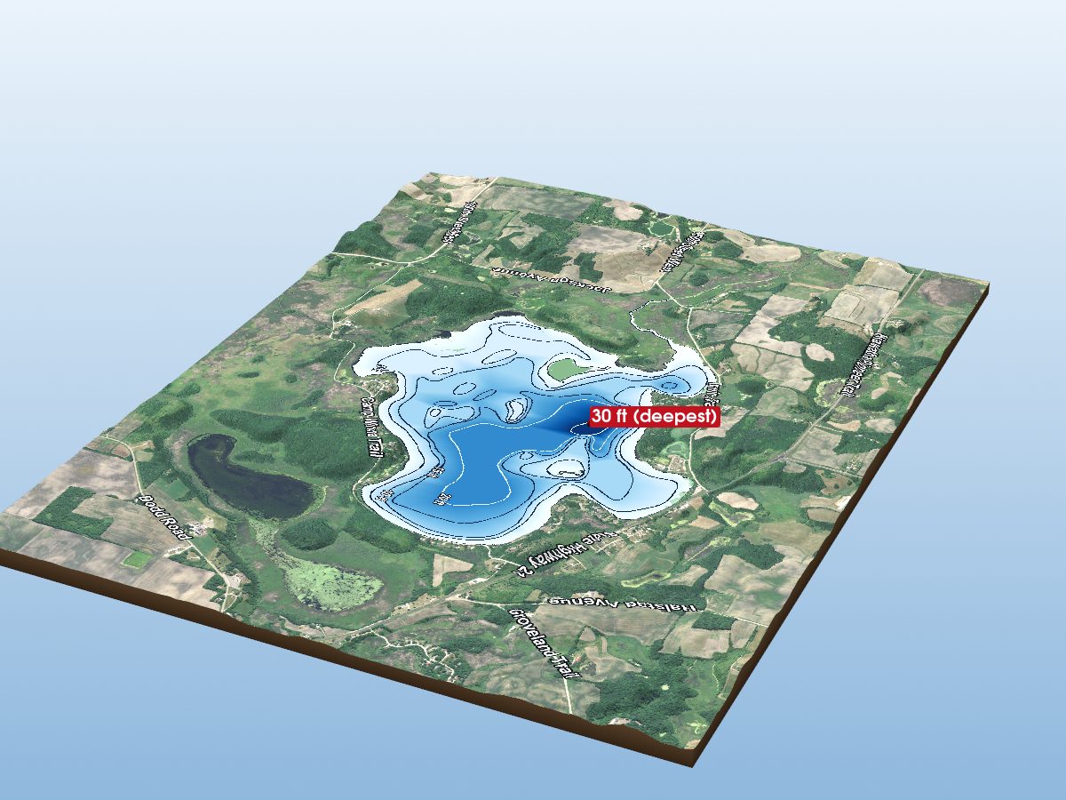 3D depth map of Shields Lake