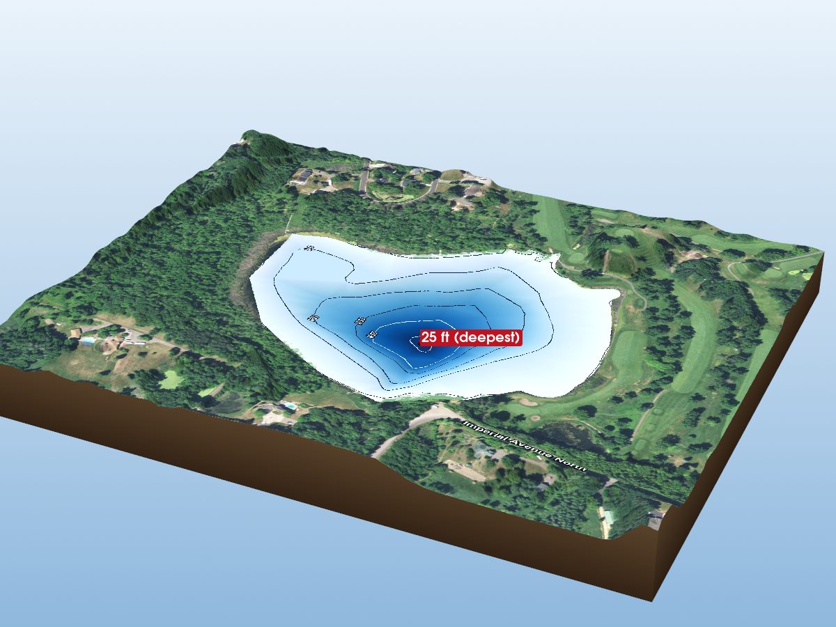 Depth map of Shields Lake