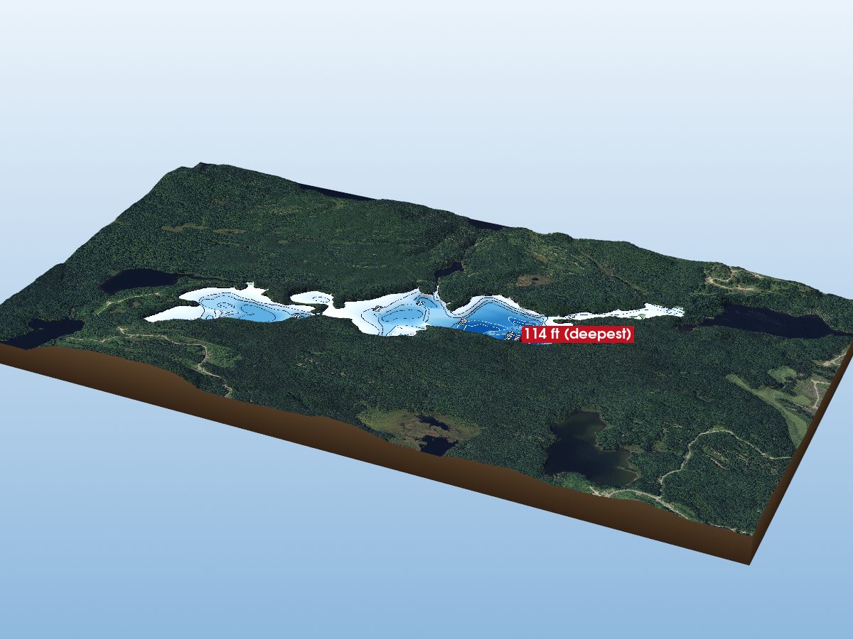 Depth map of Shillington Lake