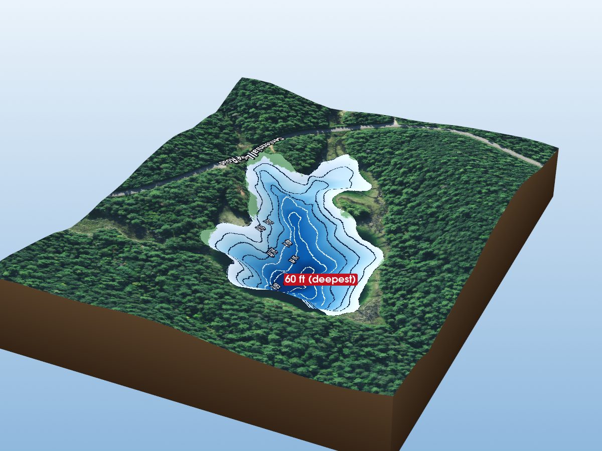 Depth map of Shiner Lake