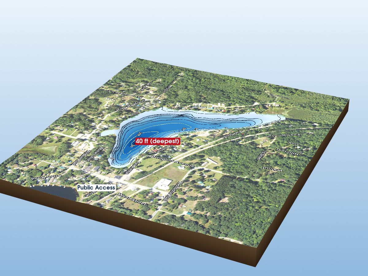 Depth map of Shingle Lake