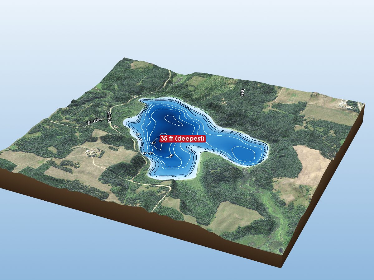 Depth map of Shingobee Lake