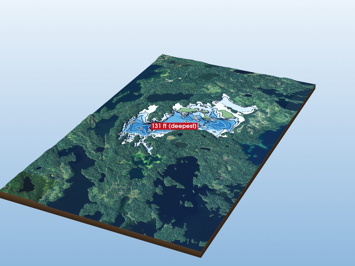 Depth map of Shingwak Lake