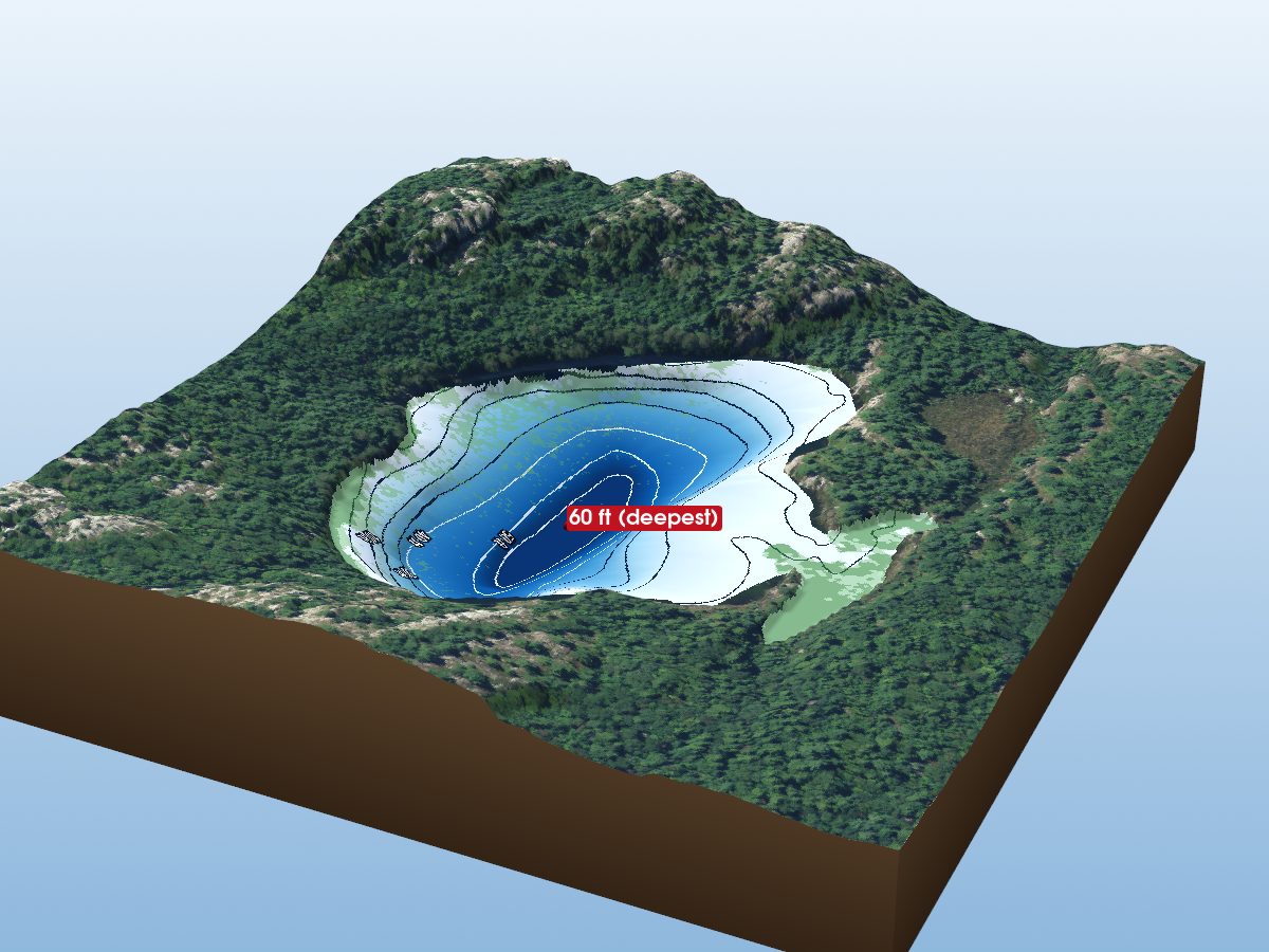 Depth map of Shingwak Lake