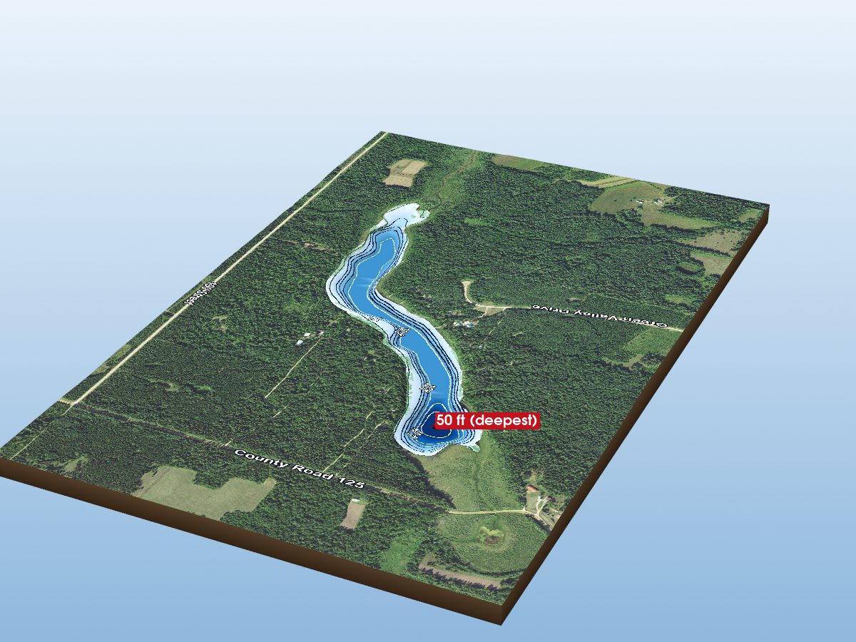 Depth map of Shipman Lake