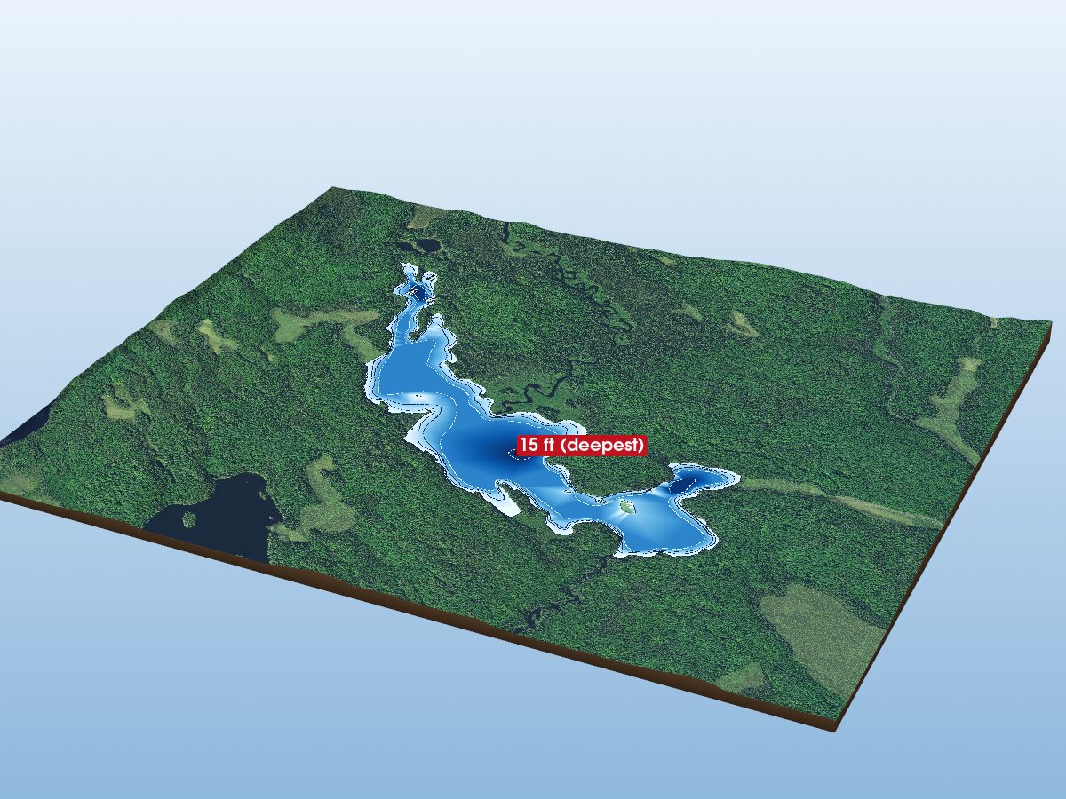Depth map of Shippagew Lake