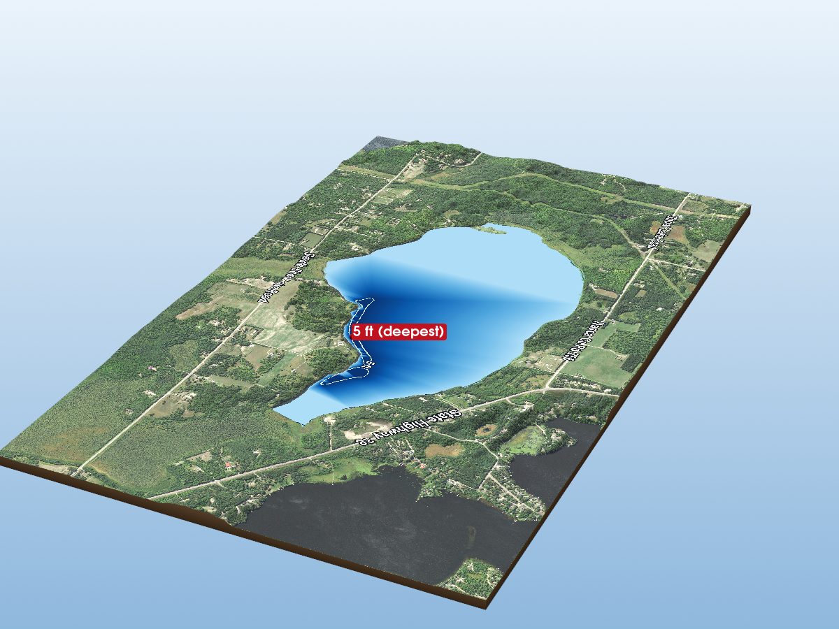 Depth map of Shoal Lake