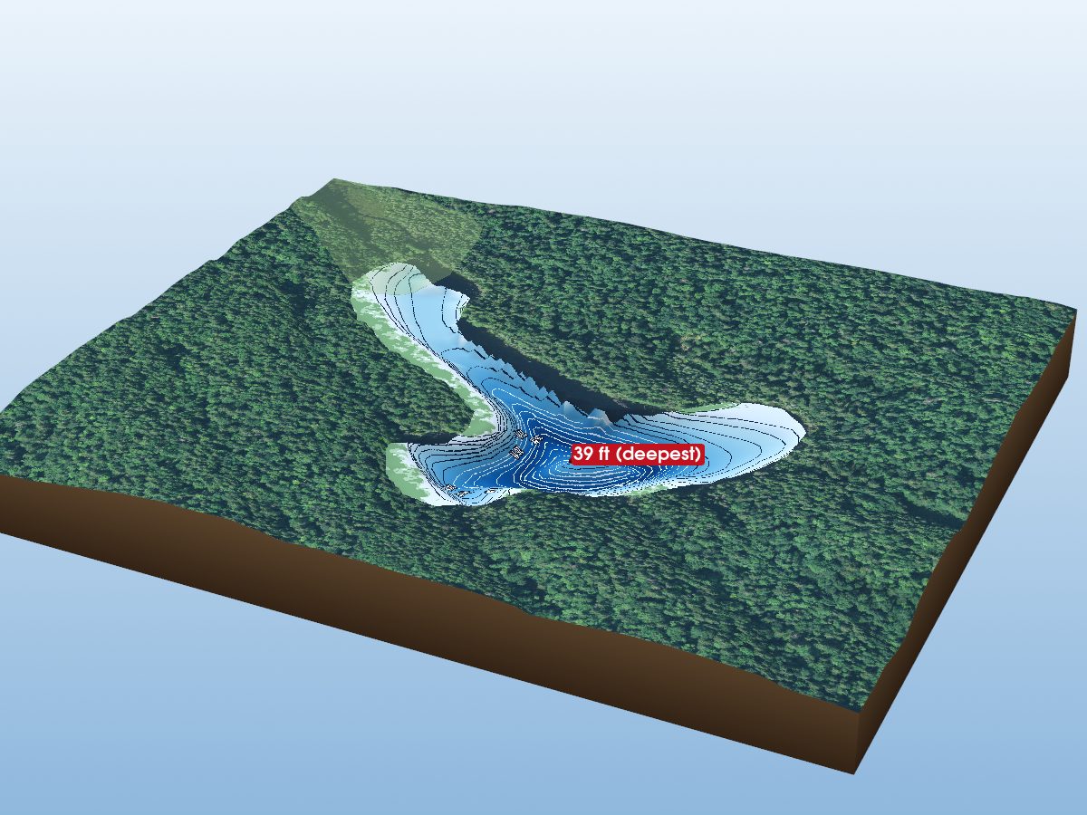 Depth map of Shoelace Lake