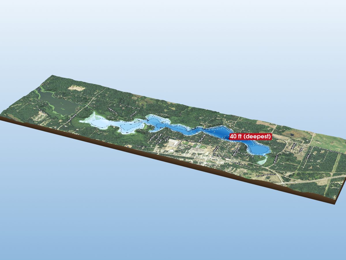Depth map of Sibley Lake