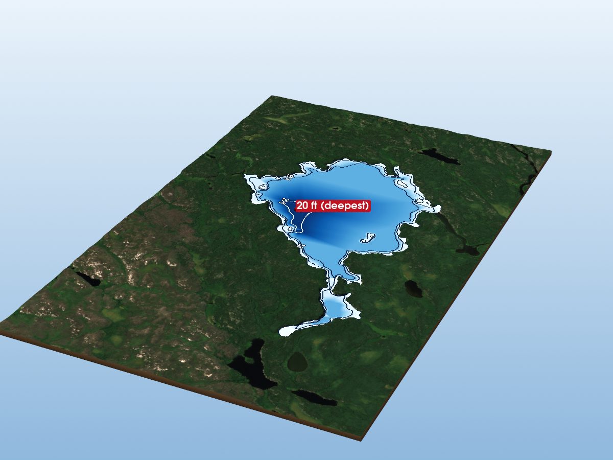 Depth map of Silcox Lake