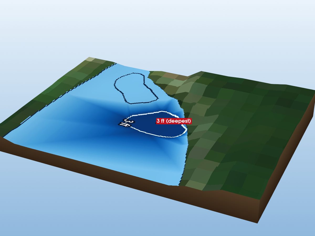 Depth map of Siloam Pond
