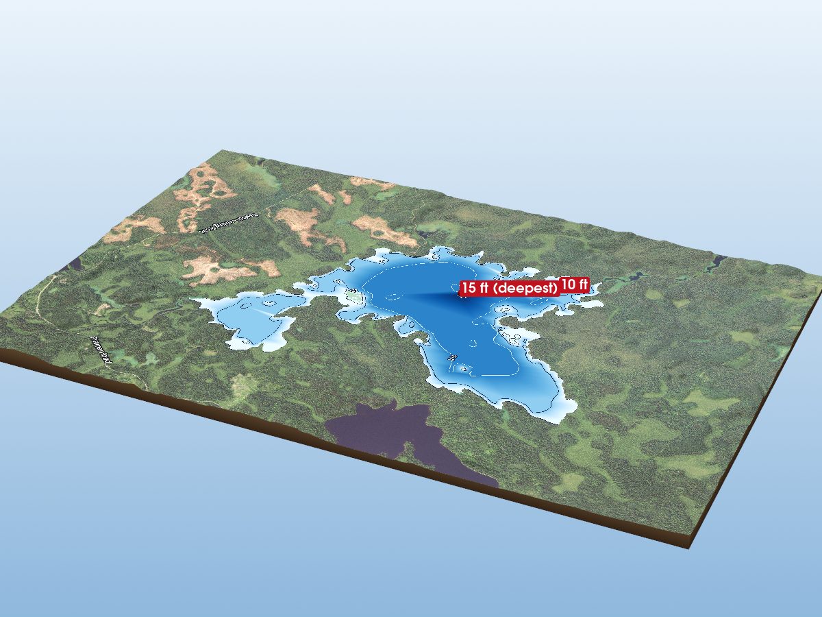 Depth map of Silver Island Lake