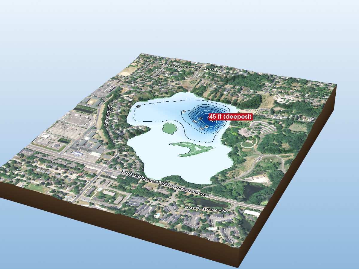 Depth map of Silver Lake (West)