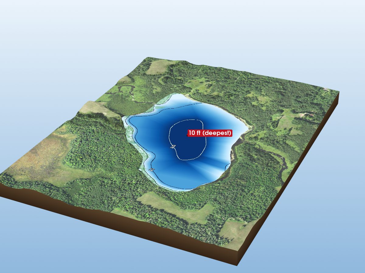 Depth map of Simian Lake