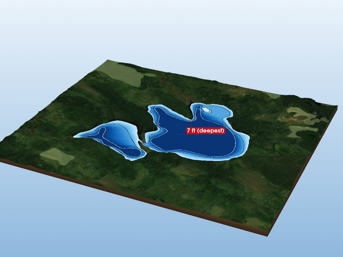 Depth map of Sims Lake