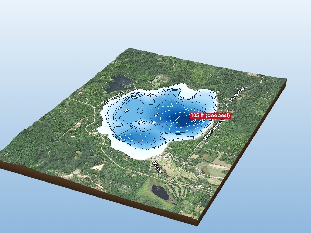 Depth map of Siseebakwet Lake