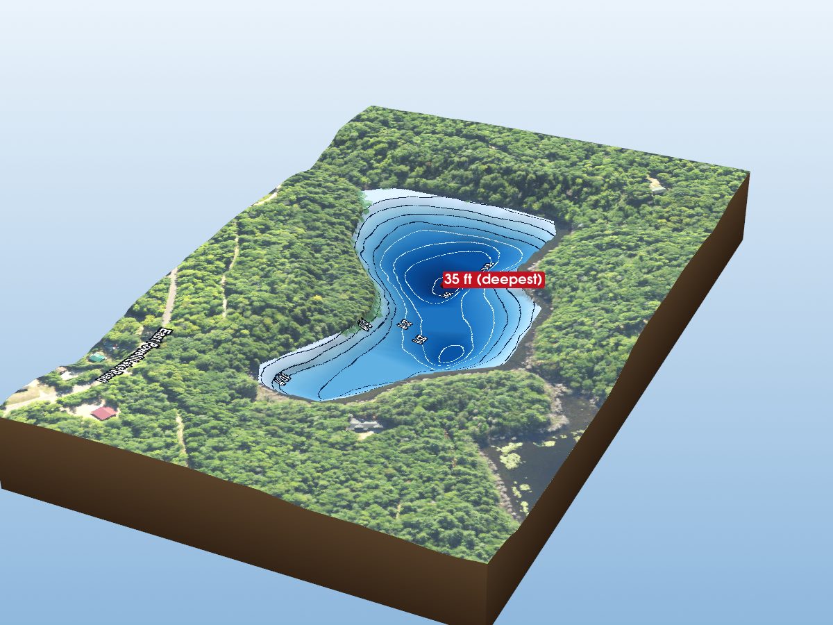 Depth map of Sister Lake