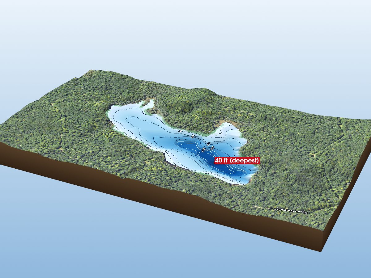 Depth map of Sitka Lake