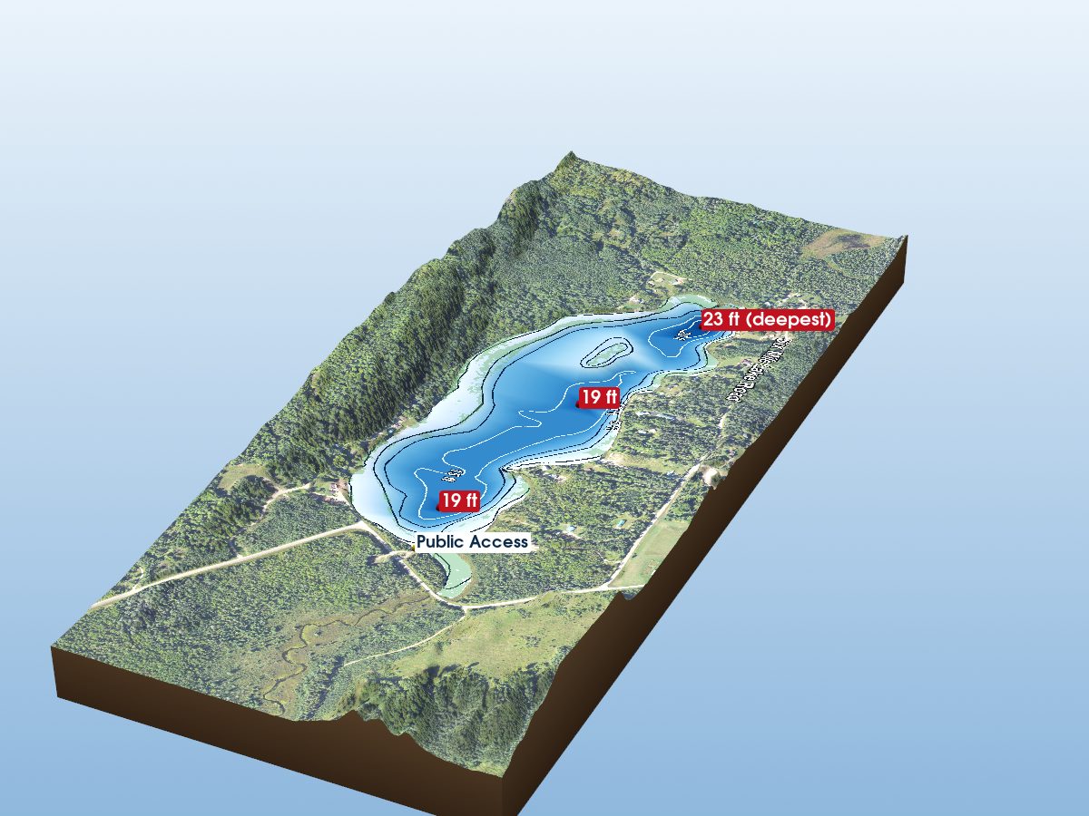 Depth map of Sixmile Lake