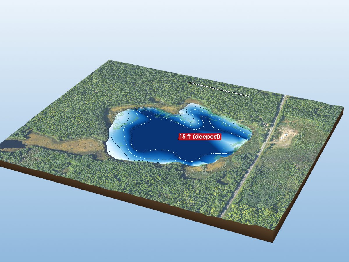 Depth map of Sixmile Lake