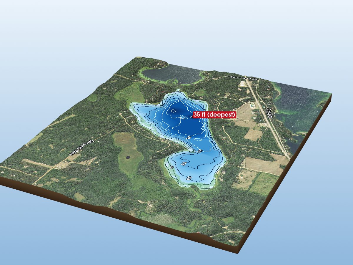 Depth map of Sixth Crow Wing Lake