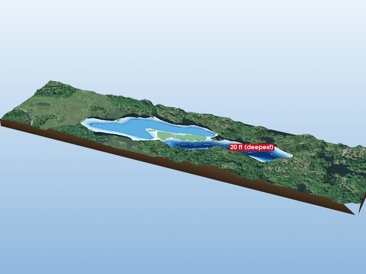 Depth map of Sixth Depot Lake