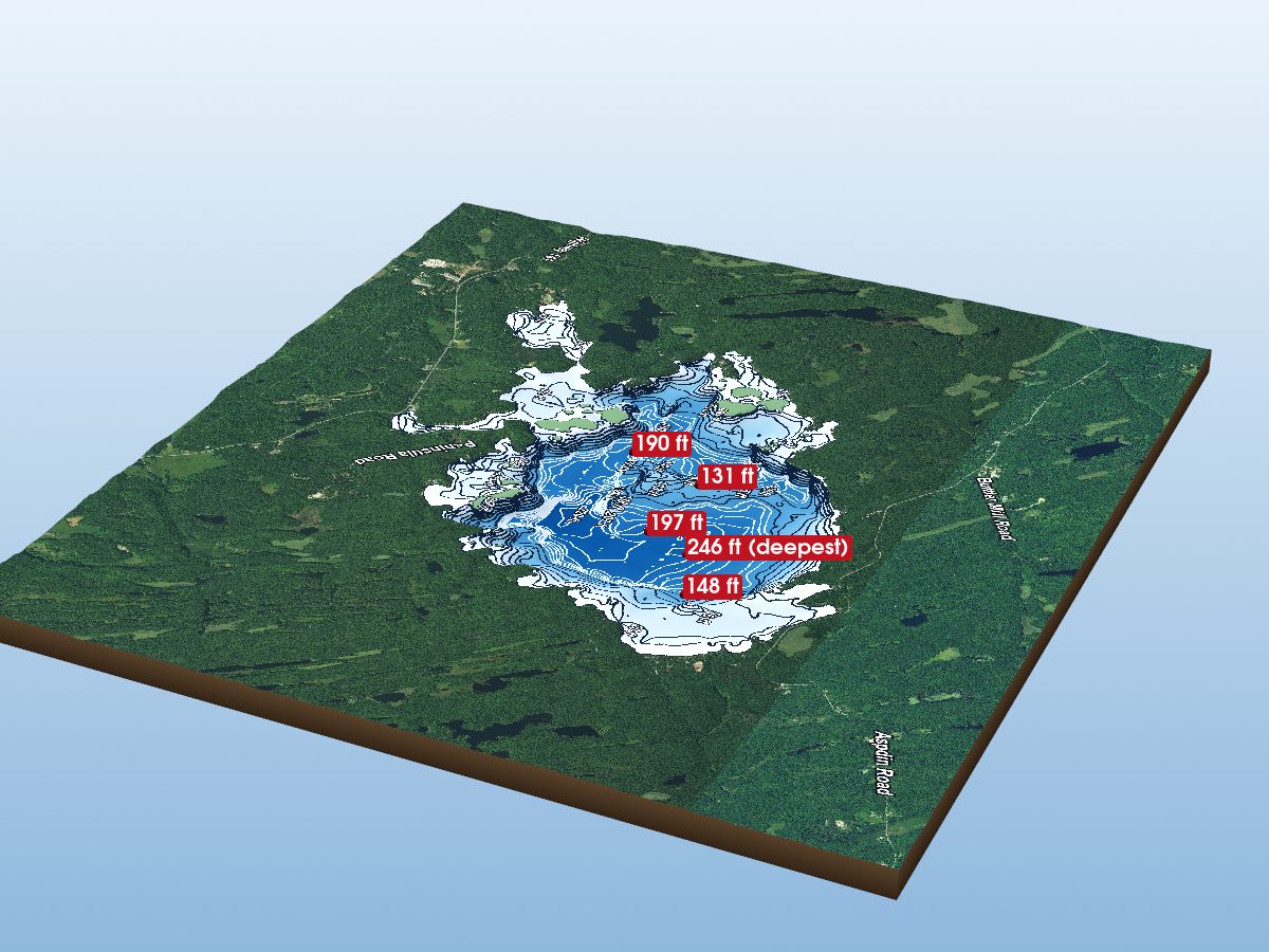 Depth map of Skeleton Lake