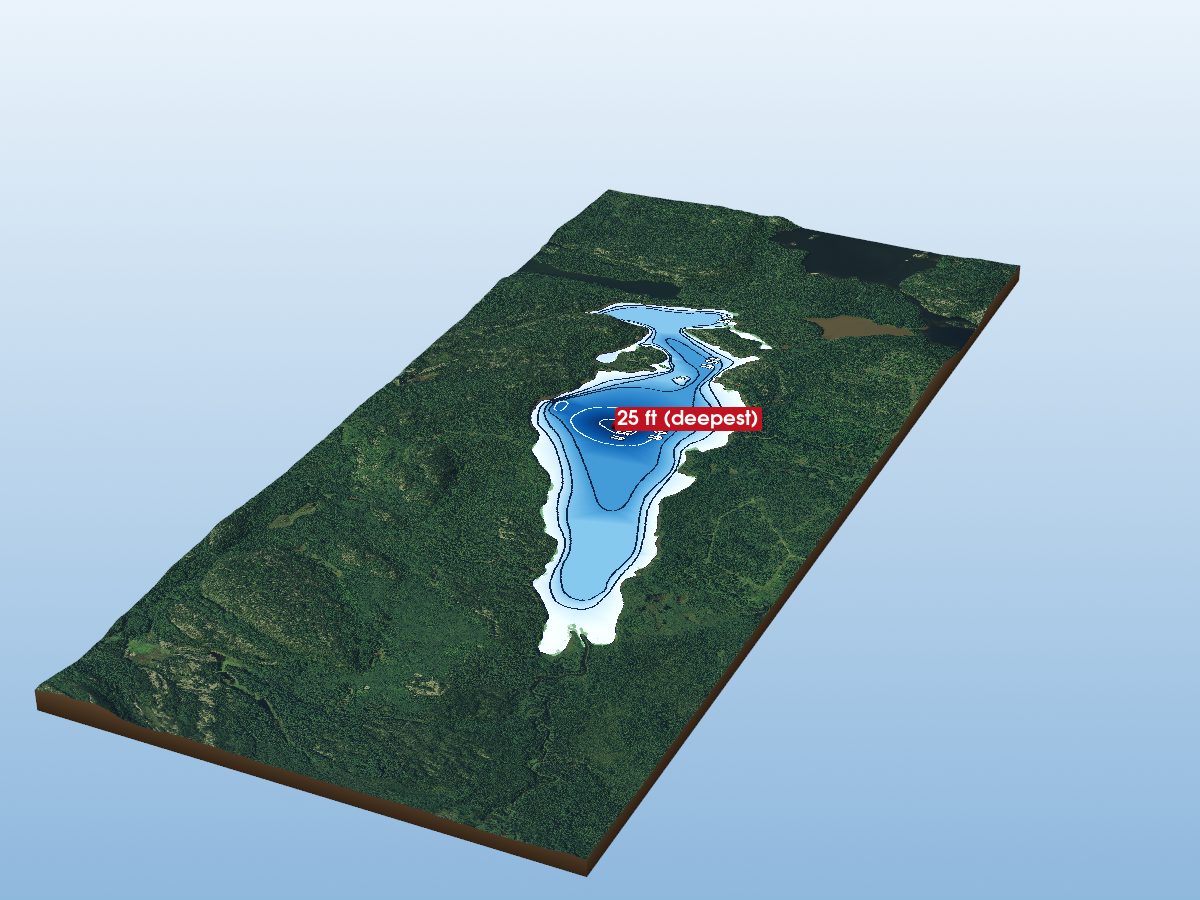 Depth map of Skeleton Lake