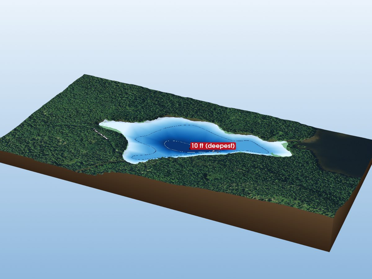 Depth map of Skeletonpup Lake