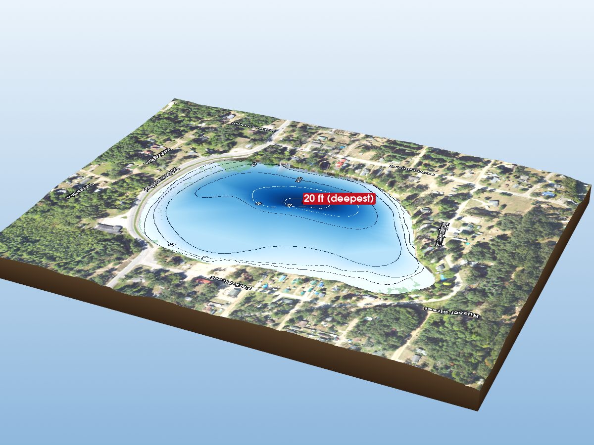 Depth map of Skidway Lake