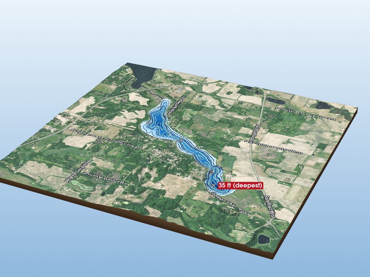 Depth map of Skogman Lake
