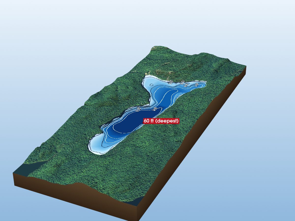 Depth map of Skookum Lake