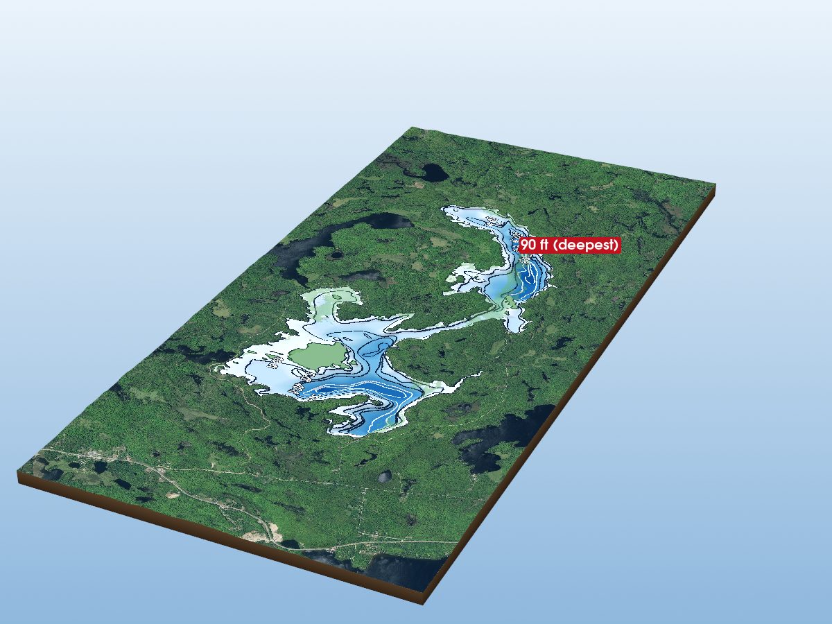 Depth map of Skootamatta Lake