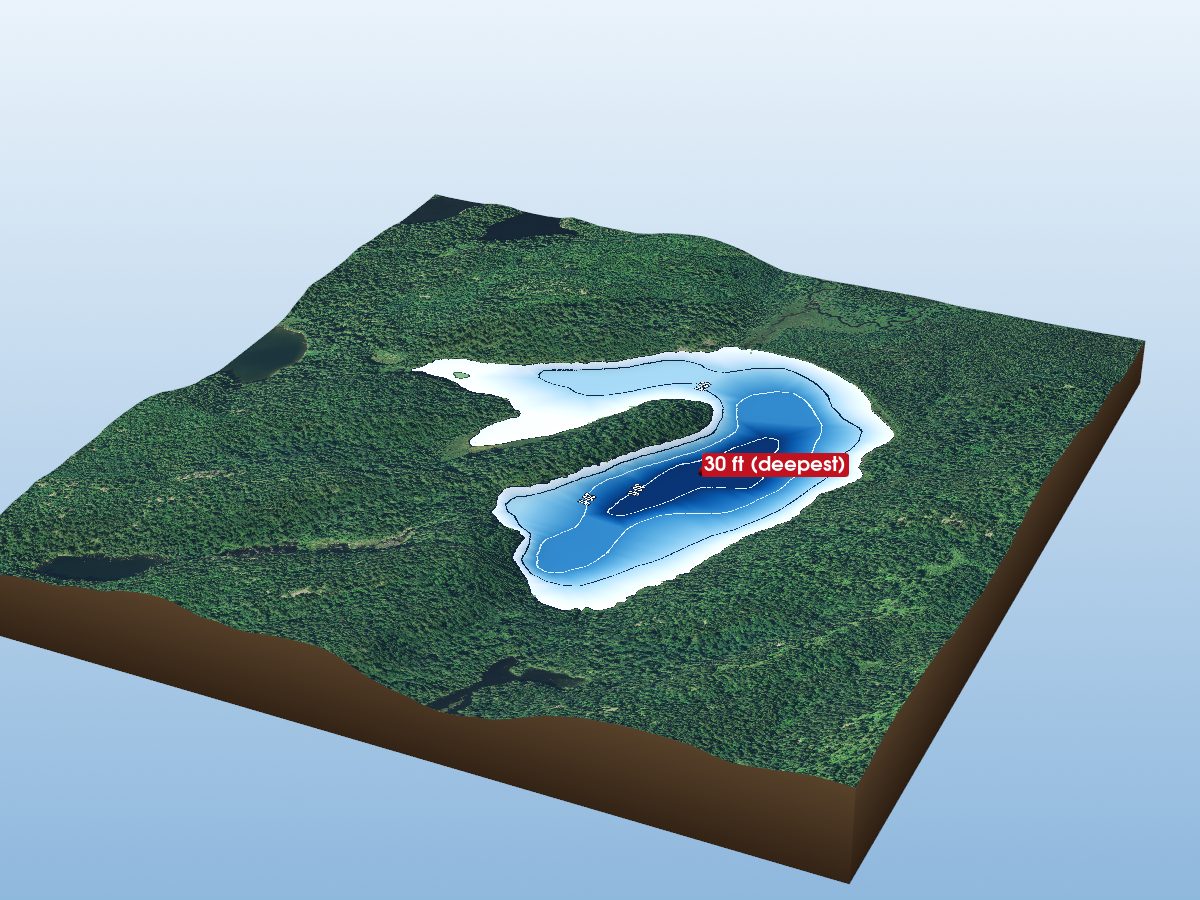 Depth map of Skunk Lake