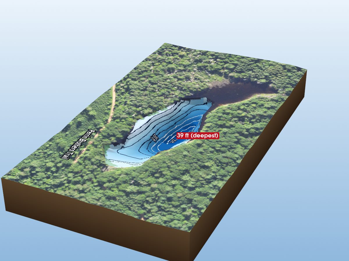 Depth map of Sleighrunner Lake