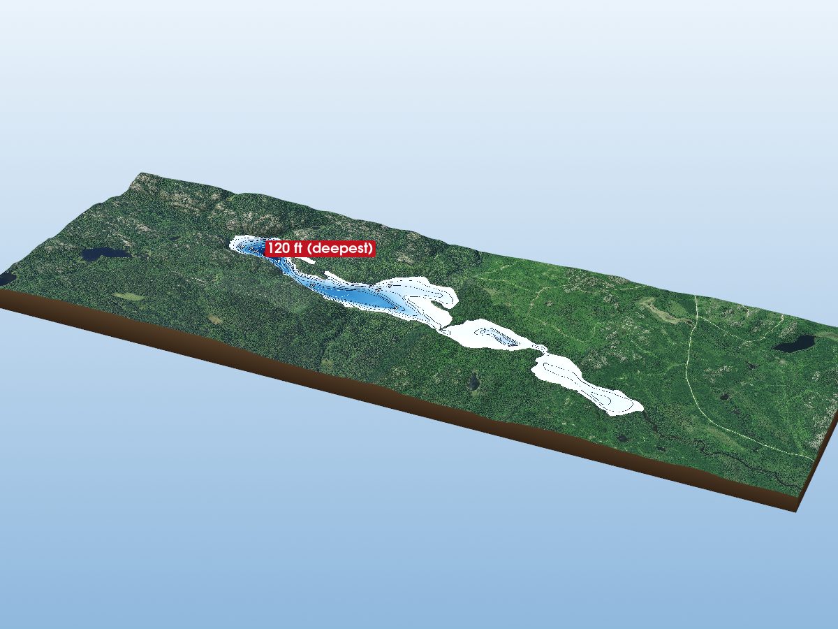 Depth map of Slim Jim Lake