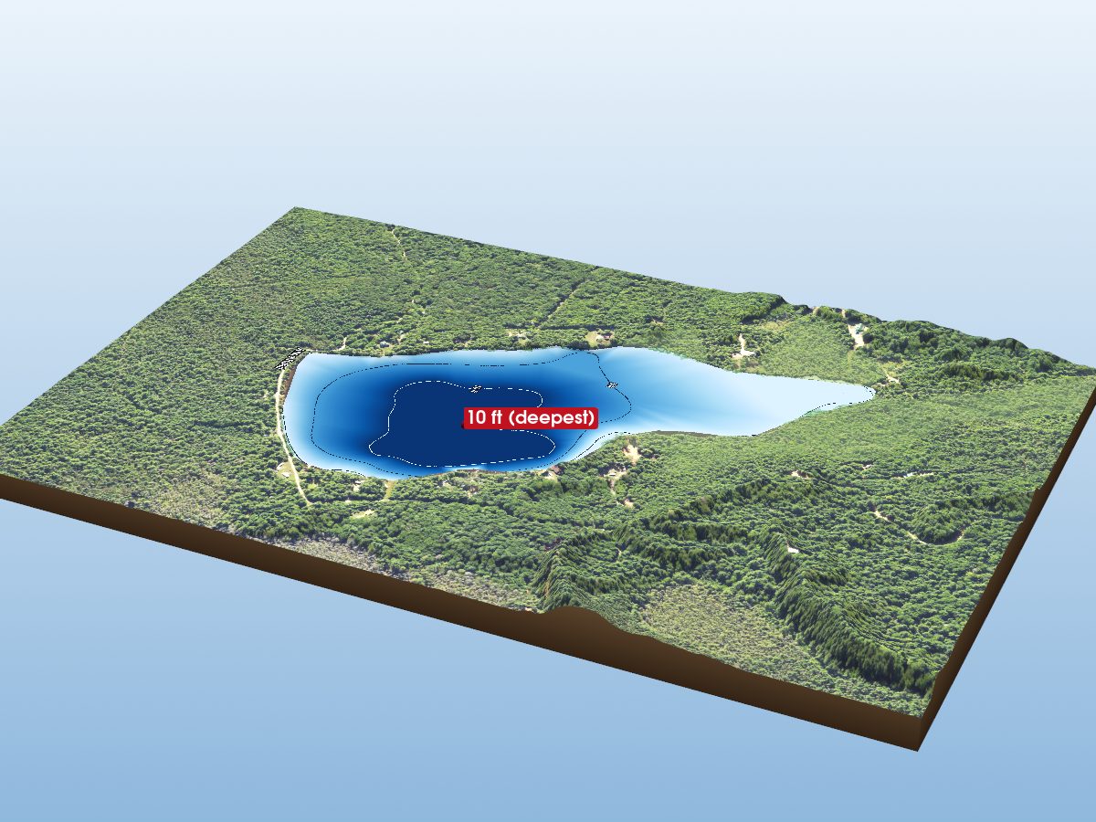 Depth map of Slowfoot Lake