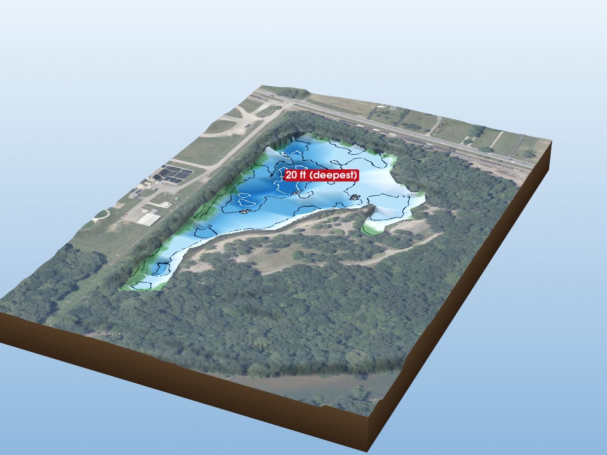 Depth map of Smalley's Pond