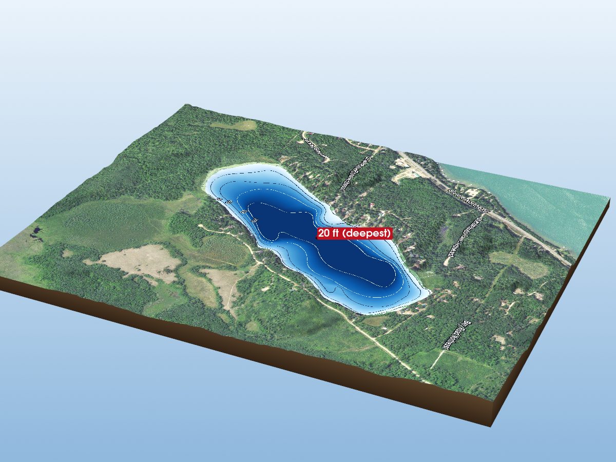Depth map of Smokey Hollow Lake