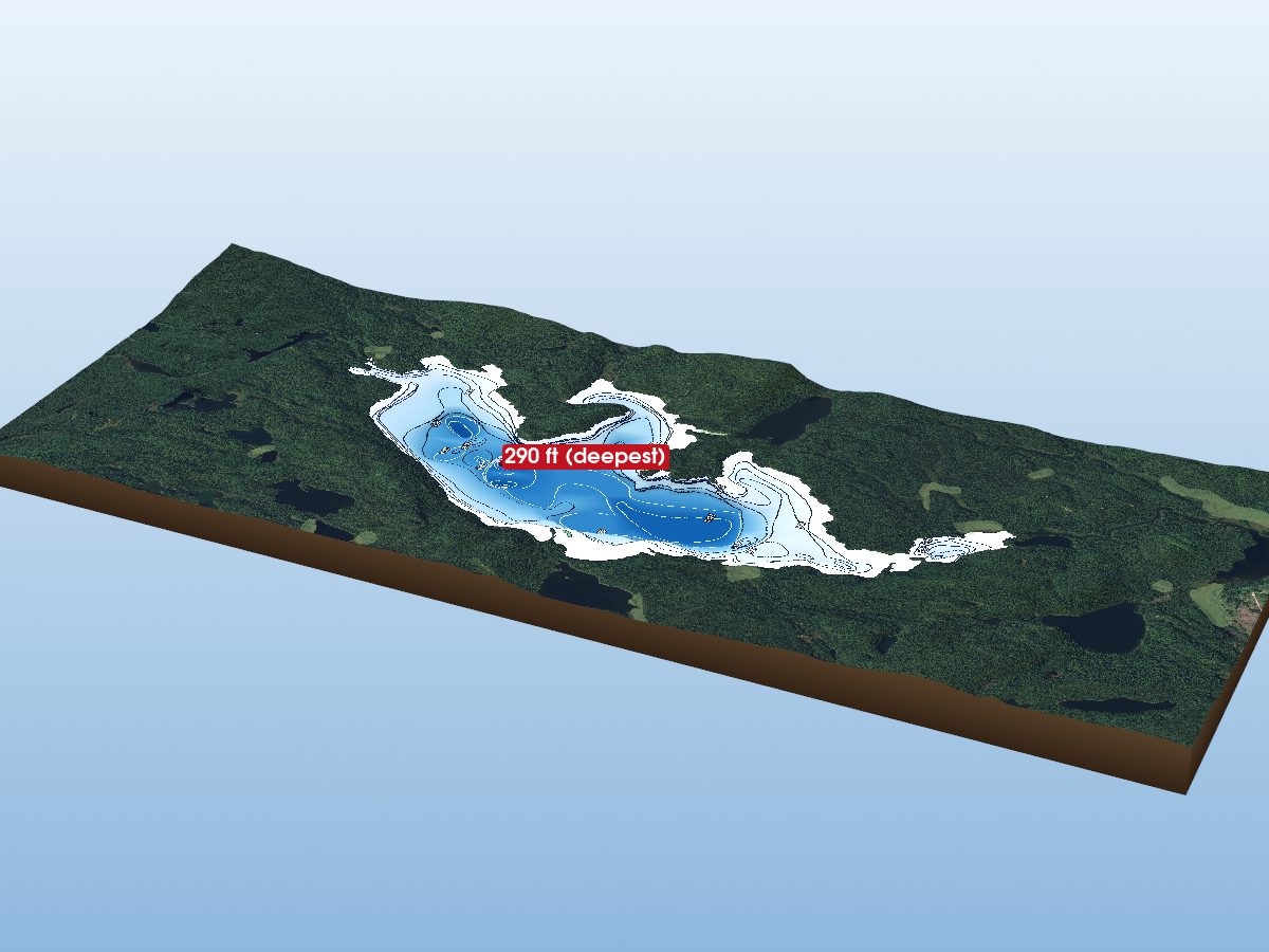 Depth map of Smoothwater Lake