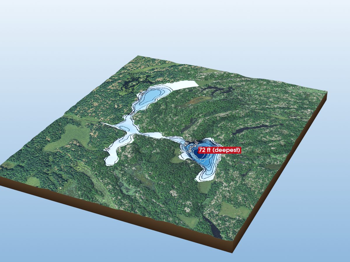 Depth map of Smudge Lake