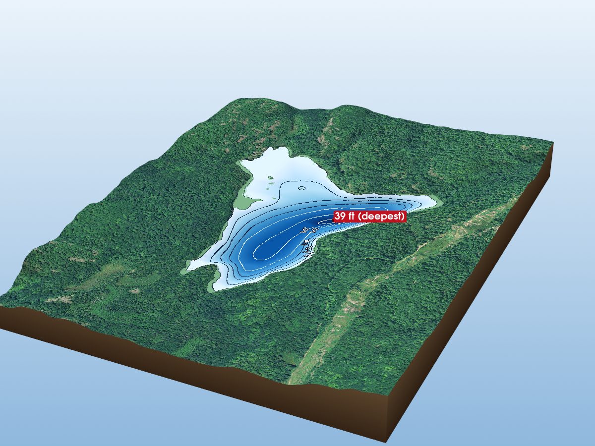 Depth map of Snafu Lake