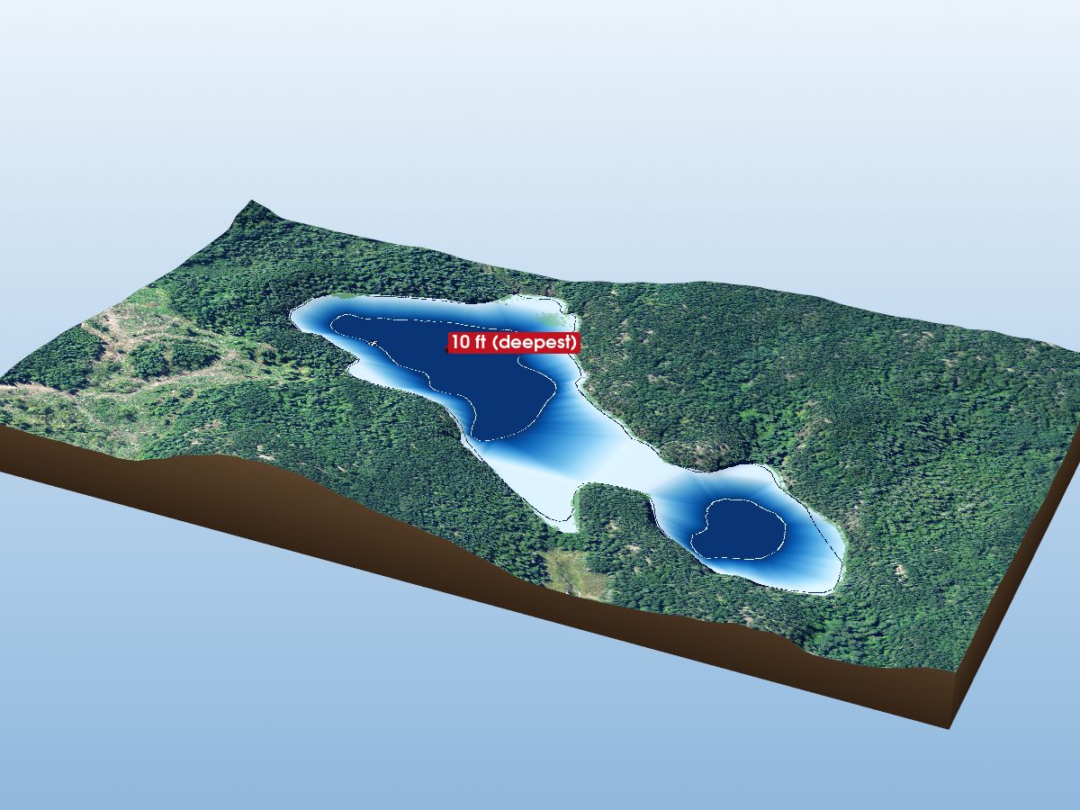 Depth map of Snair Lake