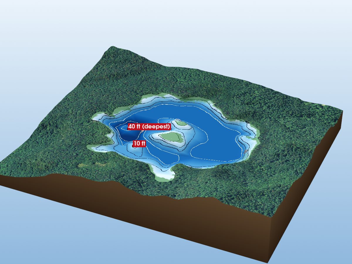 Depth map of Snare Lake