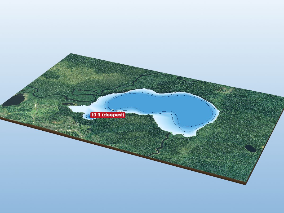 Depth map of Snare Lake